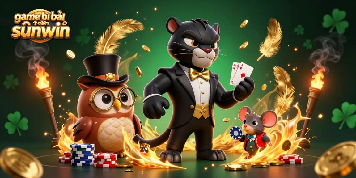 Engage in game bài đổi thưởng sunwin with stylish casino characters amid gold and ember spectacle.