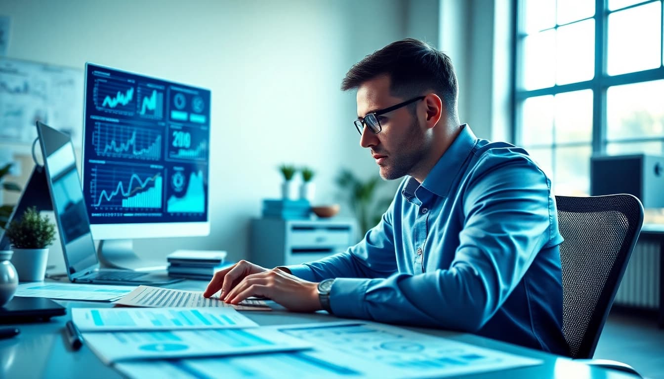 Conducting Bid No Bid Analysis with graphs and data in a professional setting.