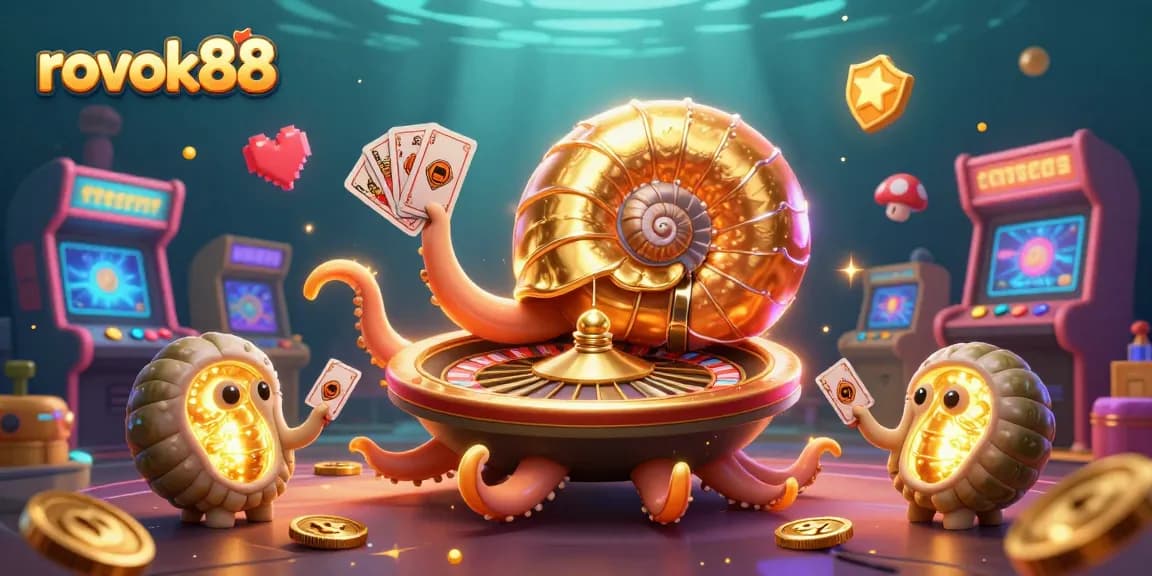 Experience thrilling games at rokok88 with an enchanting giant nautilus and glowing companions
