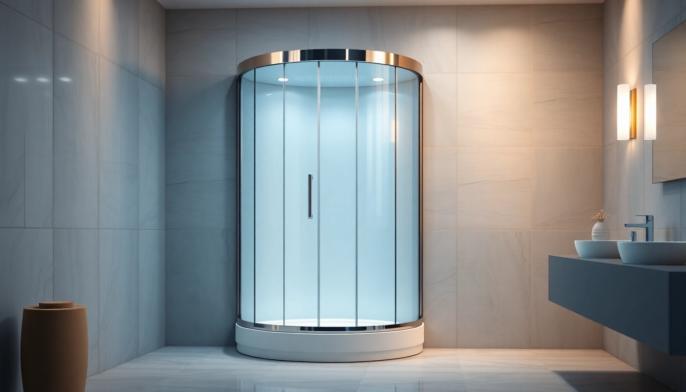 Erleben Sie die sonni Duschkabine 100x100 in einem eleganten modernen Badezimmer.