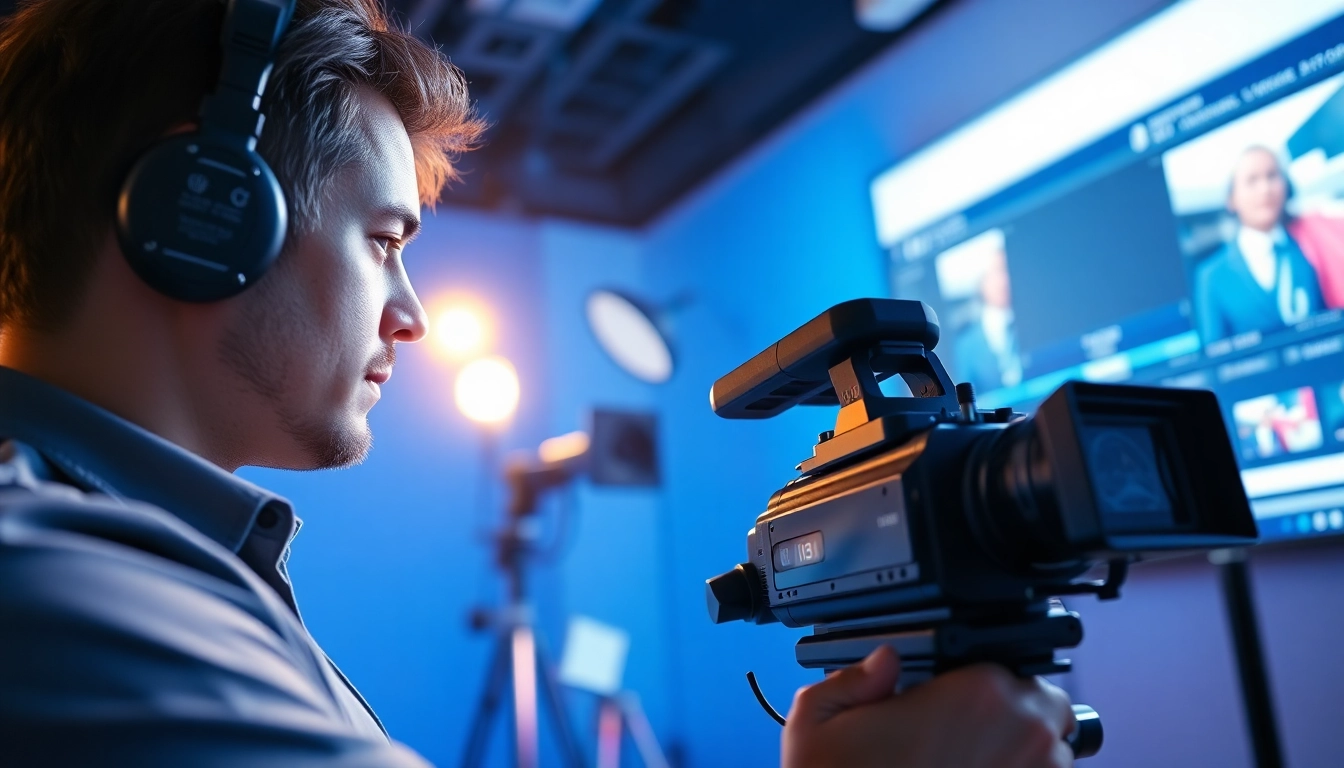 Creating effective Video strategy with a videographer capturing video in a modern studio.