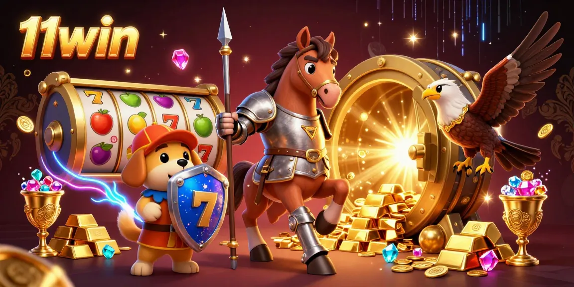 Experience the thrilling world of 11win with medieval knights, treasures, and vibrant slot elements.