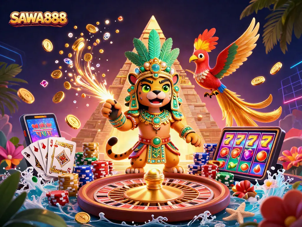 Experience the casino excitement with SAWA888's vibrant Mayan-inspired gaming world.