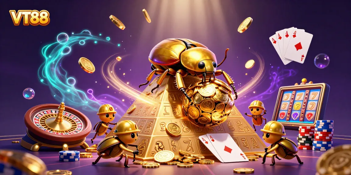 Spin into action with VT88 in a vibrant casino scene filled with glittering symbols.