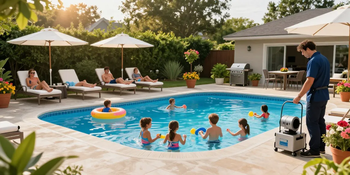 Dolphin Pool Services ensuring a clean and inviting pool environment for families to enjoy.