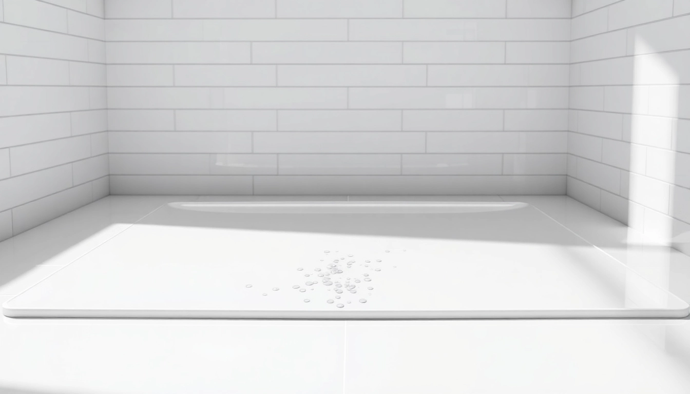 Showcase an elegant 800 x 800 shower base with modern design elements in a bright bathroom.