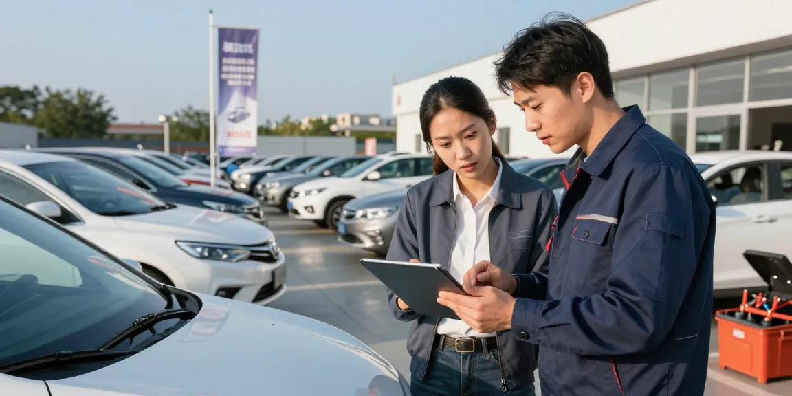 Vehicle inspection scene emphasizing the importance of HPI check alternatives for smart car buying decisions.