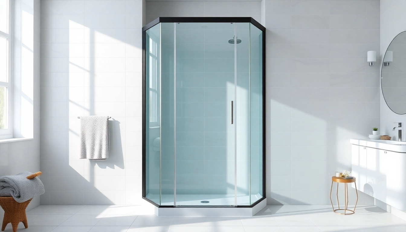 Moderne duschkabine 80x80 eckeinstieg in stilvollem Badezimmer mit glatten Oberflächen
