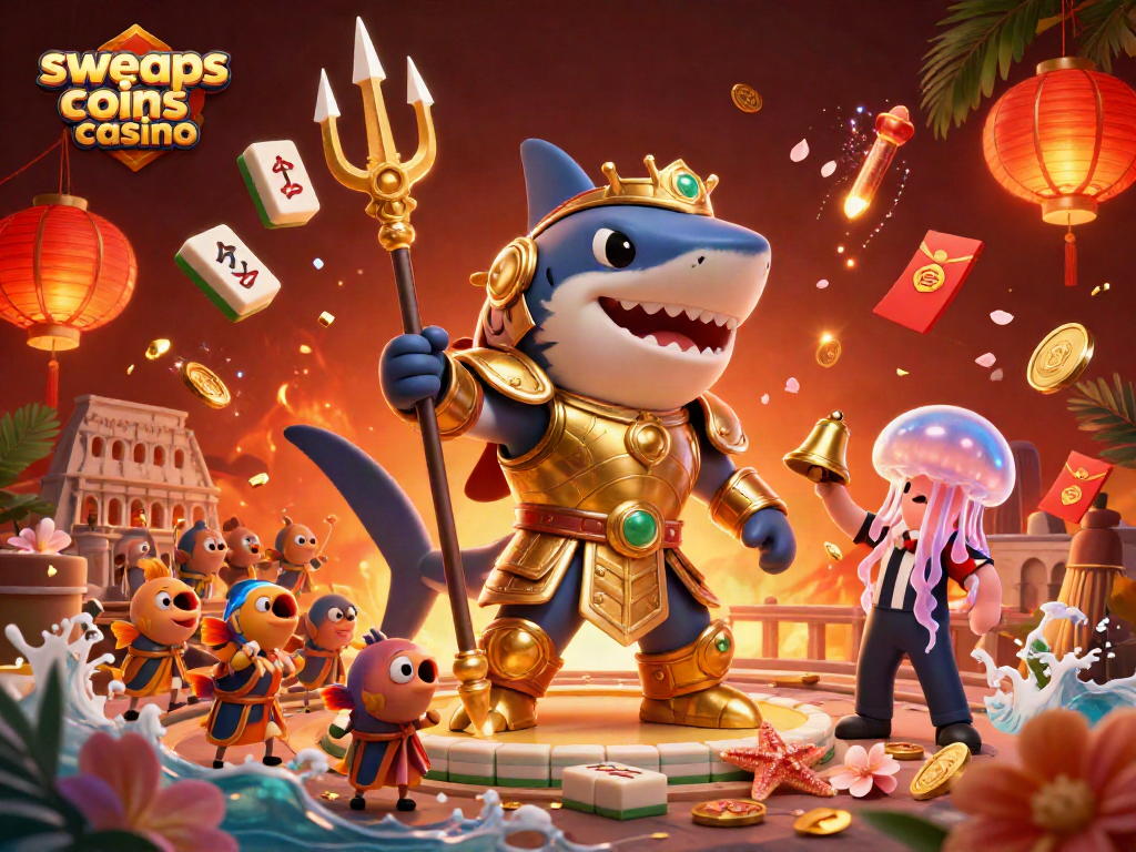 Engage in exhilarating gameplay at sweeps coins casino amid a dynamic underwater colosseum scene.