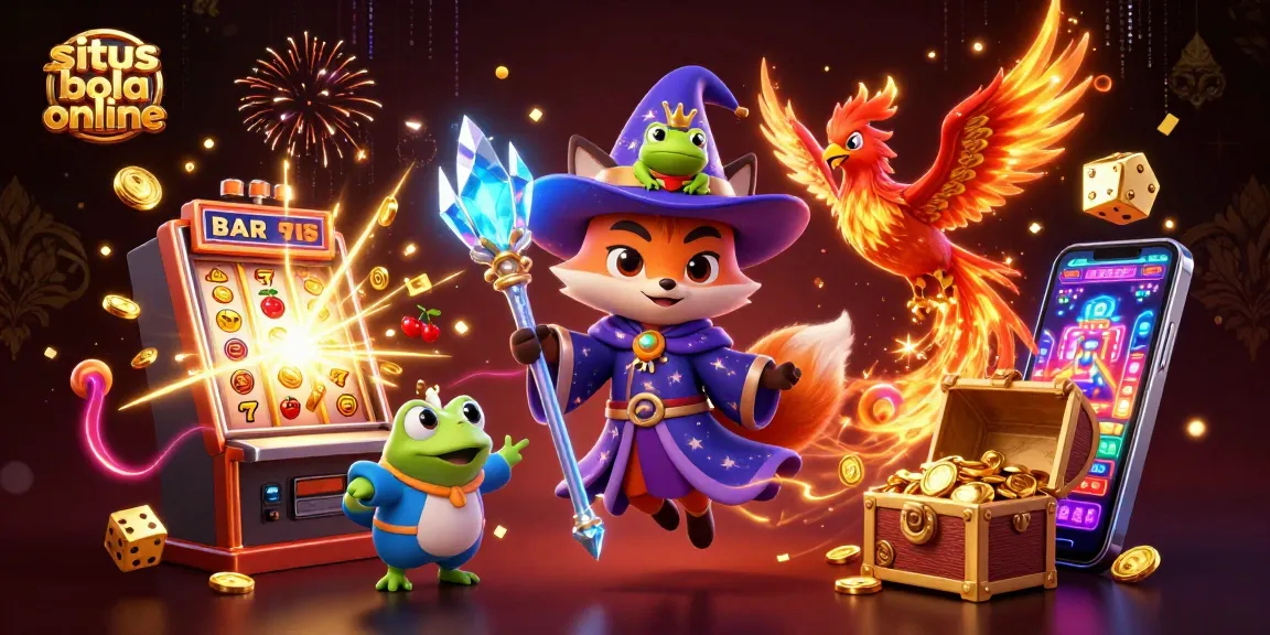 Engage in the exciting world of situs bola online with dynamic scenes of wizards, phoenixes, and casino themes.