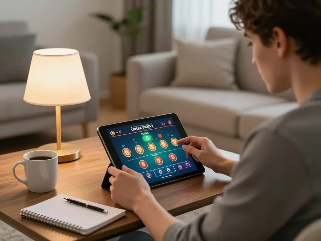 Engaging with online gaming on taixiuonline.za.com, a player analyzes casino strategies in comfort.