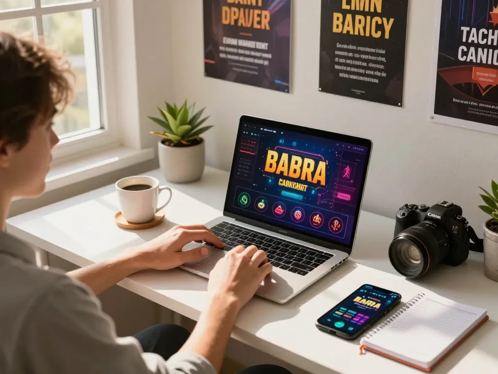 Engaging gaming scene on sunwingo platform showing user focused on online casino strategy at home.